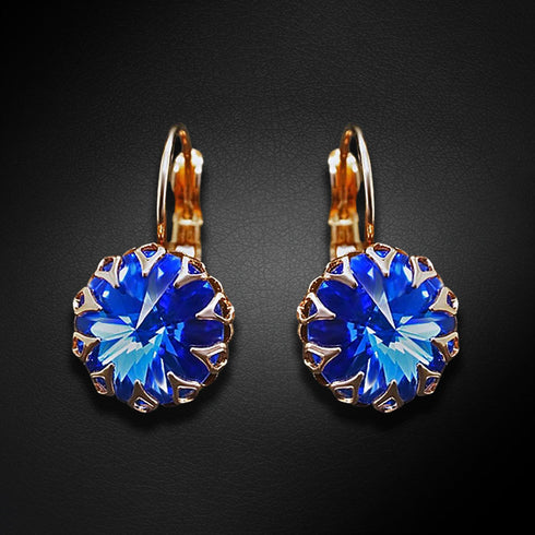 Auskarai "Vintāžš III (Safyras)" su Swarovski™ kristalais
